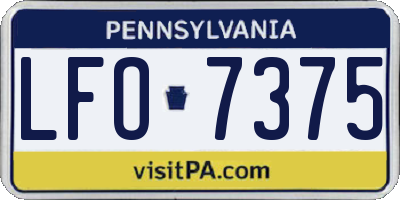 PA license plate LFO7375