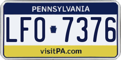 PA license plate LFO7376