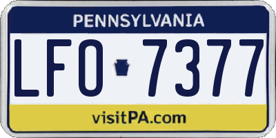 PA license plate LFO7377