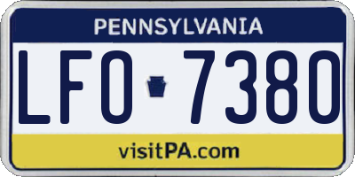 PA license plate LFO7380