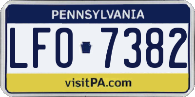 PA license plate LFO7382