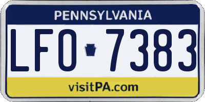 PA license plate LFO7383