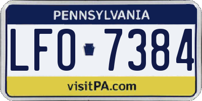 PA license plate LFO7384