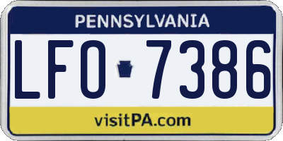 PA license plate LFO7386