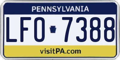 PA license plate LFO7388