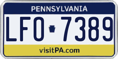 PA license plate LFO7389