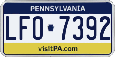 PA license plate LFO7392