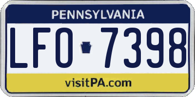PA license plate LFO7398