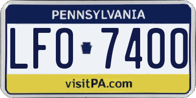 PA license plate LFO7400