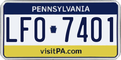 PA license plate LFO7401
