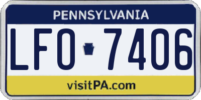 PA license plate LFO7406