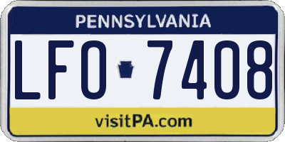 PA license plate LFO7408