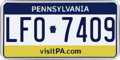 PA license plate LFO7409