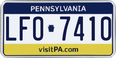 PA license plate LFO7410