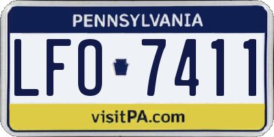 PA license plate LFO7411