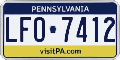 PA license plate LFO7412