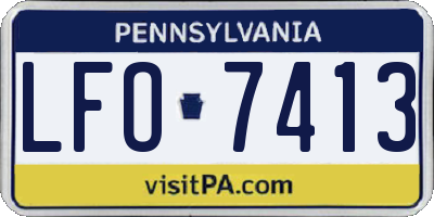 PA license plate LFO7413