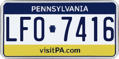 PA license plate LFO7416