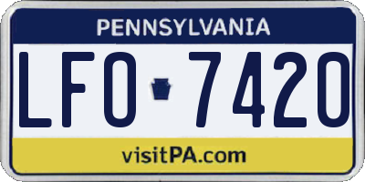 PA license plate LFO7420