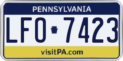 PA license plate LFO7423
