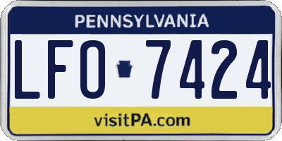 PA license plate LFO7424