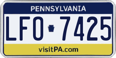 PA license plate LFO7425