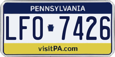 PA license plate LFO7426
