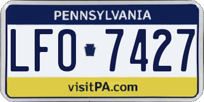 PA license plate LFO7427