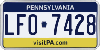 PA license plate LFO7428