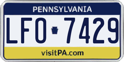 PA license plate LFO7429