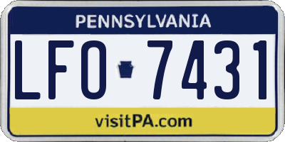 PA license plate LFO7431