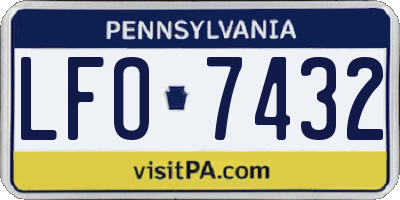 PA license plate LFO7432