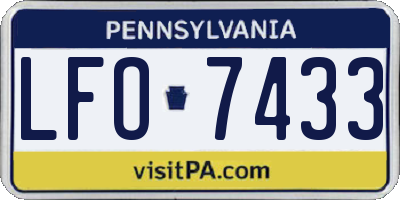 PA license plate LFO7433