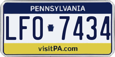 PA license plate LFO7434