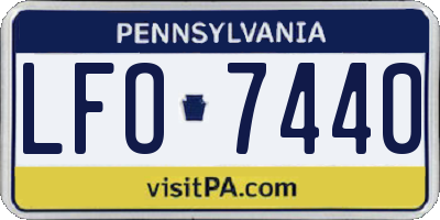 PA license plate LFO7440