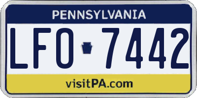 PA license plate LFO7442
