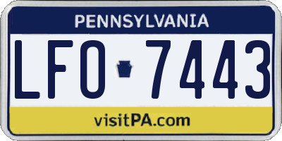 PA license plate LFO7443