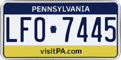 PA license plate LFO7445
