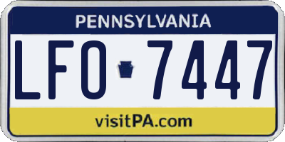 PA license plate LFO7447