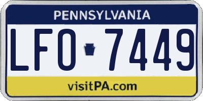 PA license plate LFO7449