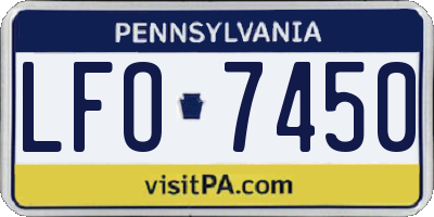 PA license plate LFO7450