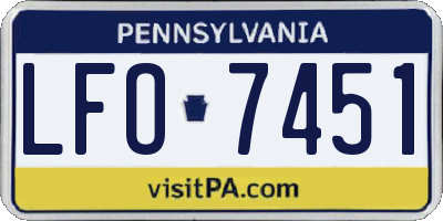 PA license plate LFO7451