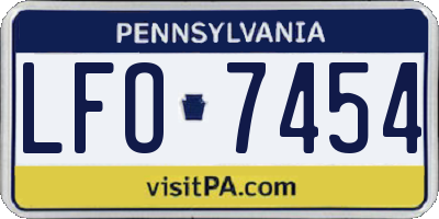 PA license plate LFO7454