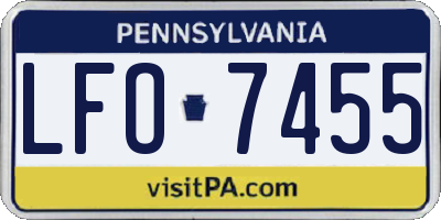 PA license plate LFO7455
