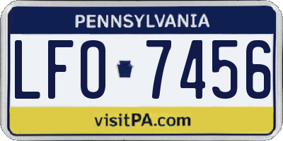 PA license plate LFO7456