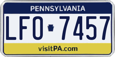 PA license plate LFO7457