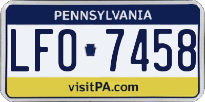 PA license plate LFO7458