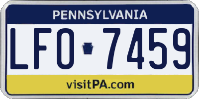 PA license plate LFO7459