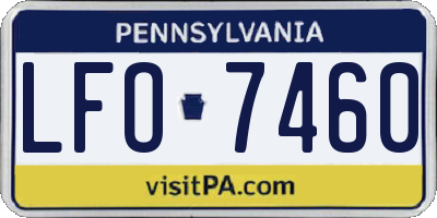 PA license plate LFO7460
