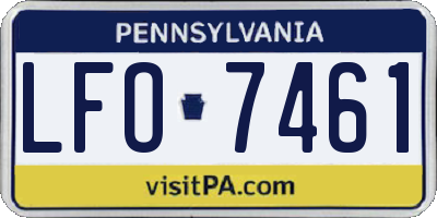 PA license plate LFO7461